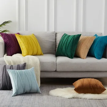 

Velvet Striped Decorative Pillows Throw Pillow Cover Cases Pillowcases Cushion Covers For Home Sofa Seat Chair 45x45cm