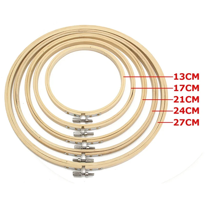 5 шт./компл. деревянные круглые крест стежка машина пяльцы для вышивания рамка кольцо из бамбука для инструменты для шитья "сделай сама" инструмент 13/17/21/24/27 см