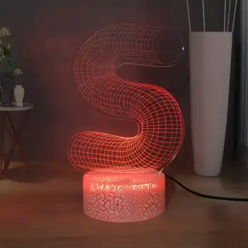 

Alphabet LED Child Night Light "S" USB Remote Baby Sleeping Bedside Lamp Novelty Kids Toy Children Birthday Christmas Presents