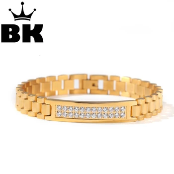 

10mm 316LStainless Steel Hand Chain Bracelet Gold Color Curved Curb Link Chain Wholesale Mens Bracelet Jewelry
