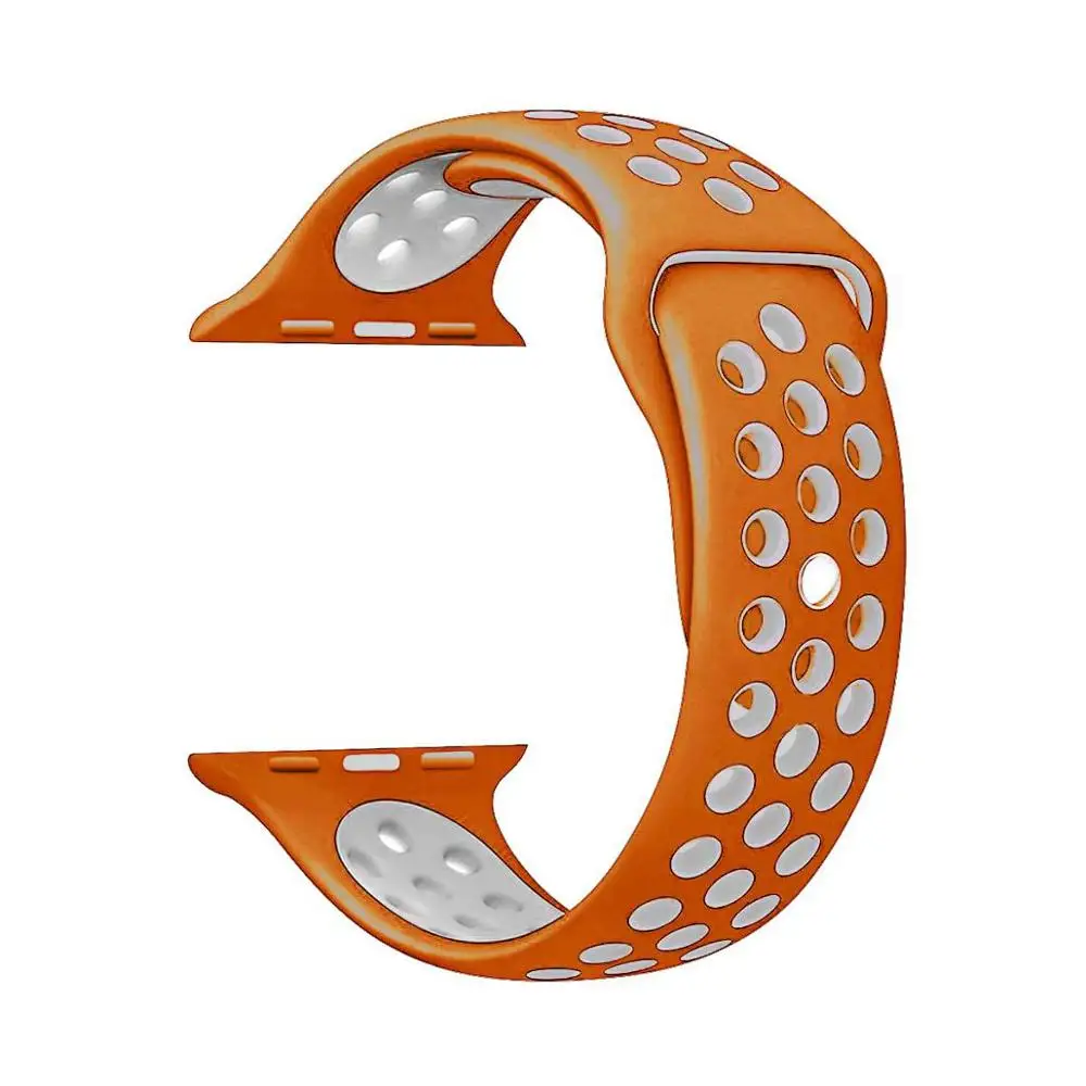 Orange silver Старый клиент ремешок для Apple watch band цвет высокого качества - Цвет ремешка: Orange silver