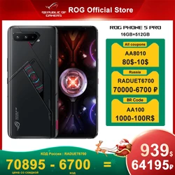 Global Rom ASUS ROG Phone 5 Pro 5G Smartphone 16GB 512GB Snapdragon 888 6000mAh 65W Fast charging ROG Gaming Phone