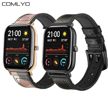 

Smart watch wristband For huami amazfit GTS/Bip strap Silicone+Leather bands straps belt soft watchband metal buckle 20mm width