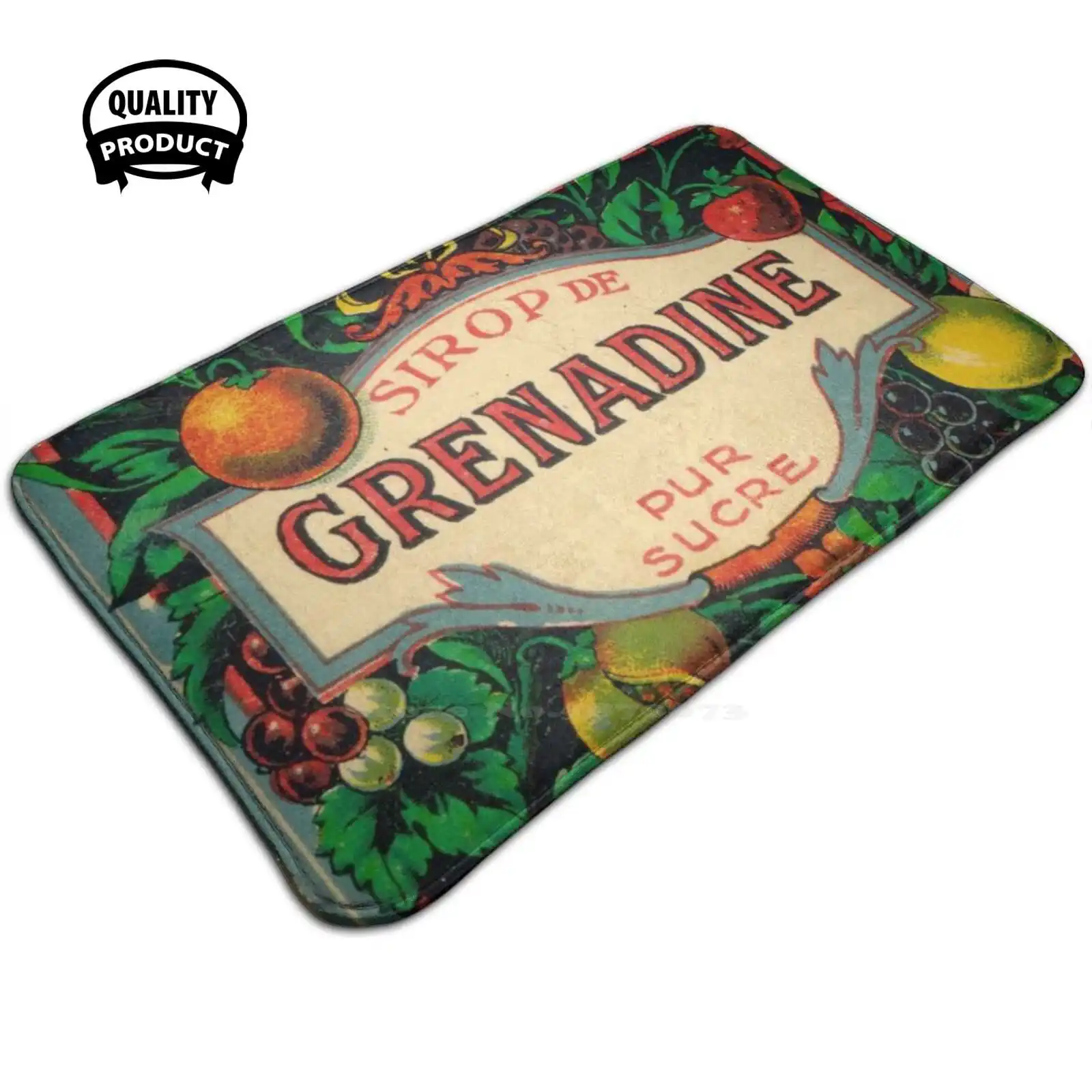 Sirop De Grenadine Soft House Family Tappetino Antiscivolo Tappeto Tappeto Vintage Advertt Label Vin Vino Vina I Campari Vermouth Sigaut