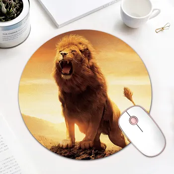 

Cartoon Animal Lion Pattern Mouse Pad Round Mousepad Office Mice Pad Rubber Home Computer Anti-slip Table Mat Study Room PC