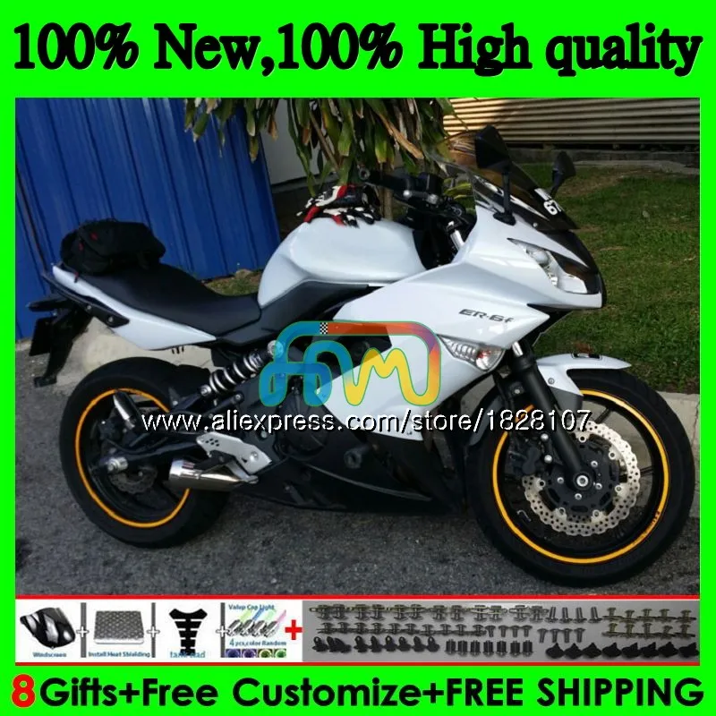 Тела ювелирные изделия из жемчуга белого комплект для KAWASAKI 650R ER 6 F 650 R ER6 F 09-11 31BS. 2 ER 6F 650-R ER-6F ER6F 09 10 11 2009 2010 2011 обтекатель