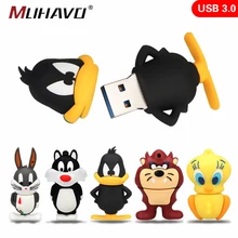usb 3.0 Flash Drive Cartoon rabbit pendrive 8gb 16gb 32gb 64gb Lovely usb flash 3.0 128gb usb flash drive flash disk Gift(China)