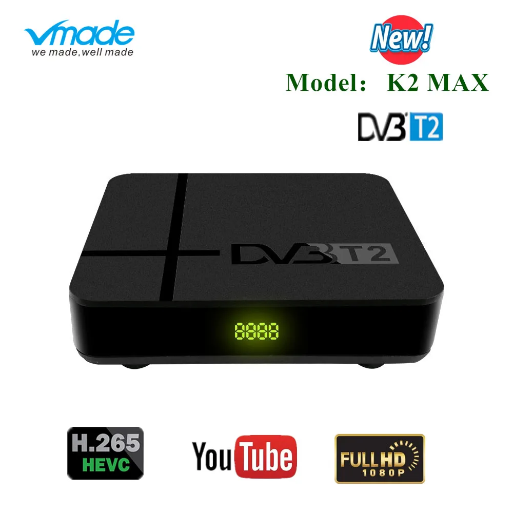 Vmade HD цифровой ТВ-тюнер DVB-T2 DVB-T H.265/HEVC HD цифровой эфирный приемник Поддержка RJ45 сети AC3 Мини ТВ-приставка