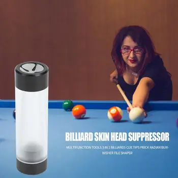 

3 in 1 Billiards Cue Tips Tools Rod Tips ABS Transparent Design Nine-Ball Ball Head Prick Radian Burnisher Pool Accessories
