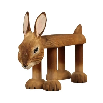 

Solid wood cute bunny changing shoes stool decoration kids baby gifts