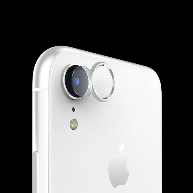 Камера металлическое кольцо Стекло протектор для iphone XR закаленные линзы пленка+ задняя крышка чехол Защита экрана для iphone XR аксессуары - Цвет: sliver glass
