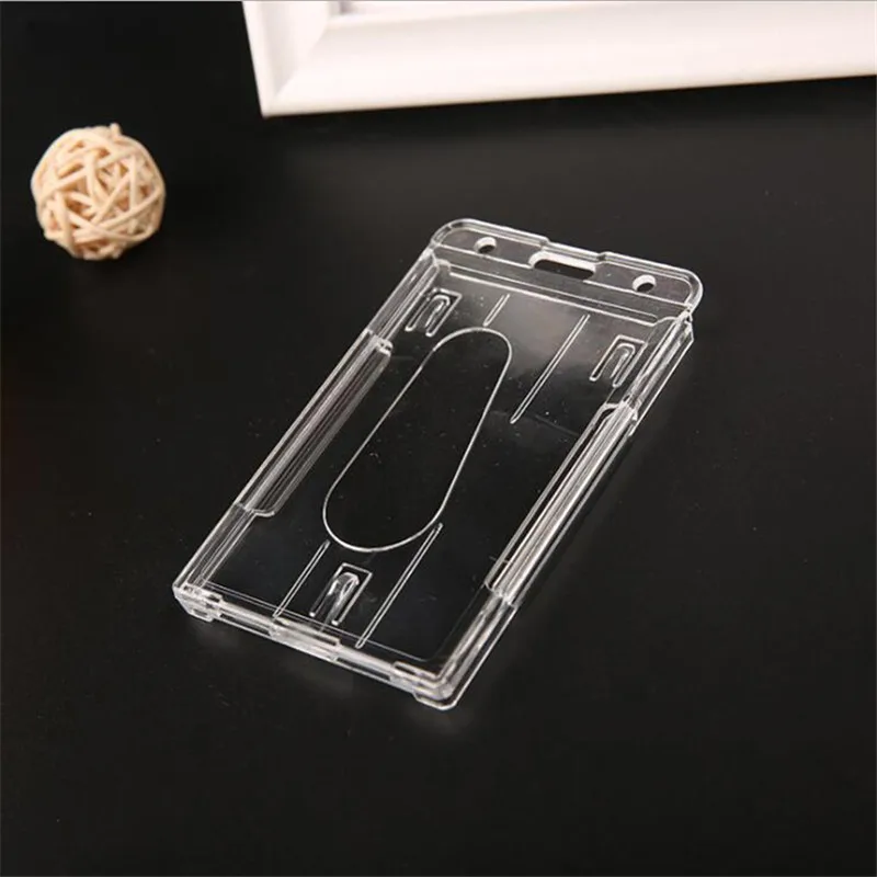 Double Card Acrylic Plastic ID Badge Card Holder Credit Cards Protector ID Cover Case 1PC wallet card holder,card holder,credit card holder,id card holder,id card case
