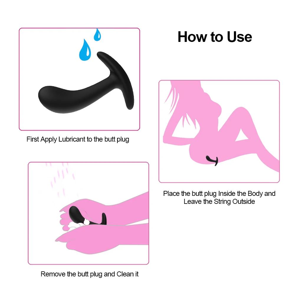 3 Silicone Anal Plugs Training Set Bullet Dildo Vibrator Anal Sex Toys For Woman Male Prostate