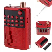 E55 Portable Radio Mini Audio Card Speaker FM Radio with USB Charger 3 5mm Headphone Jack for Home Outdoor High Quality