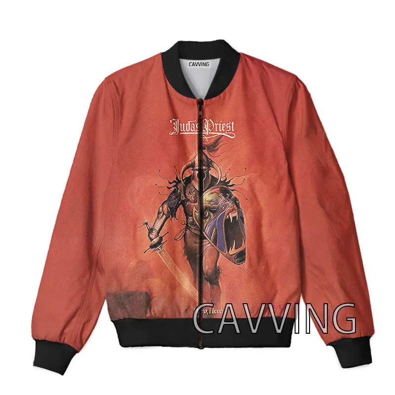 CAVVING 3D Printed  Judas Priest  Rock Band  Zipper Bomber Jackets Men Overcoat Mens Coat Zip Up Jackets for Women/Men 4