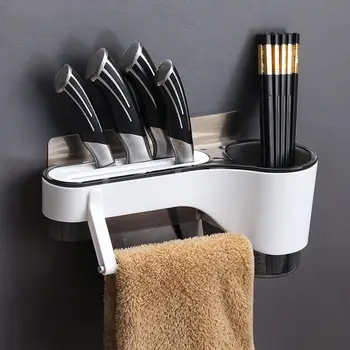 

AsyPets Kitchen Shelves Wall Hanging Toolframe Storage Water Draining Chopsticks Holder Multi-functional Cutter Rest