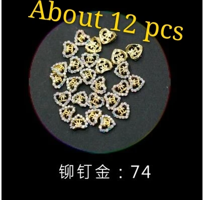 About 12 pcs Металлические заклепки для ногтей, полые украшения для ногтей, Золотая форма 59-74 - Цвет: About 12 pcs