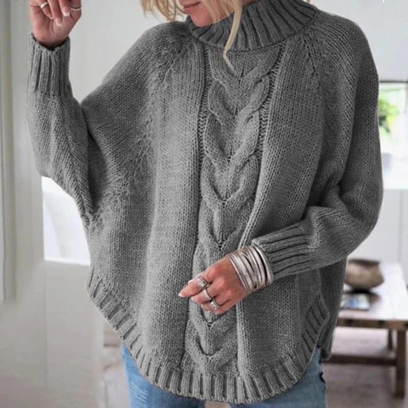  Women Sweaters and Pullovers Autumn Winter New Loose Turtleneck Knit Sweater Women Clothing Ladies Jumpers Tops Sueter Mujer  (7)