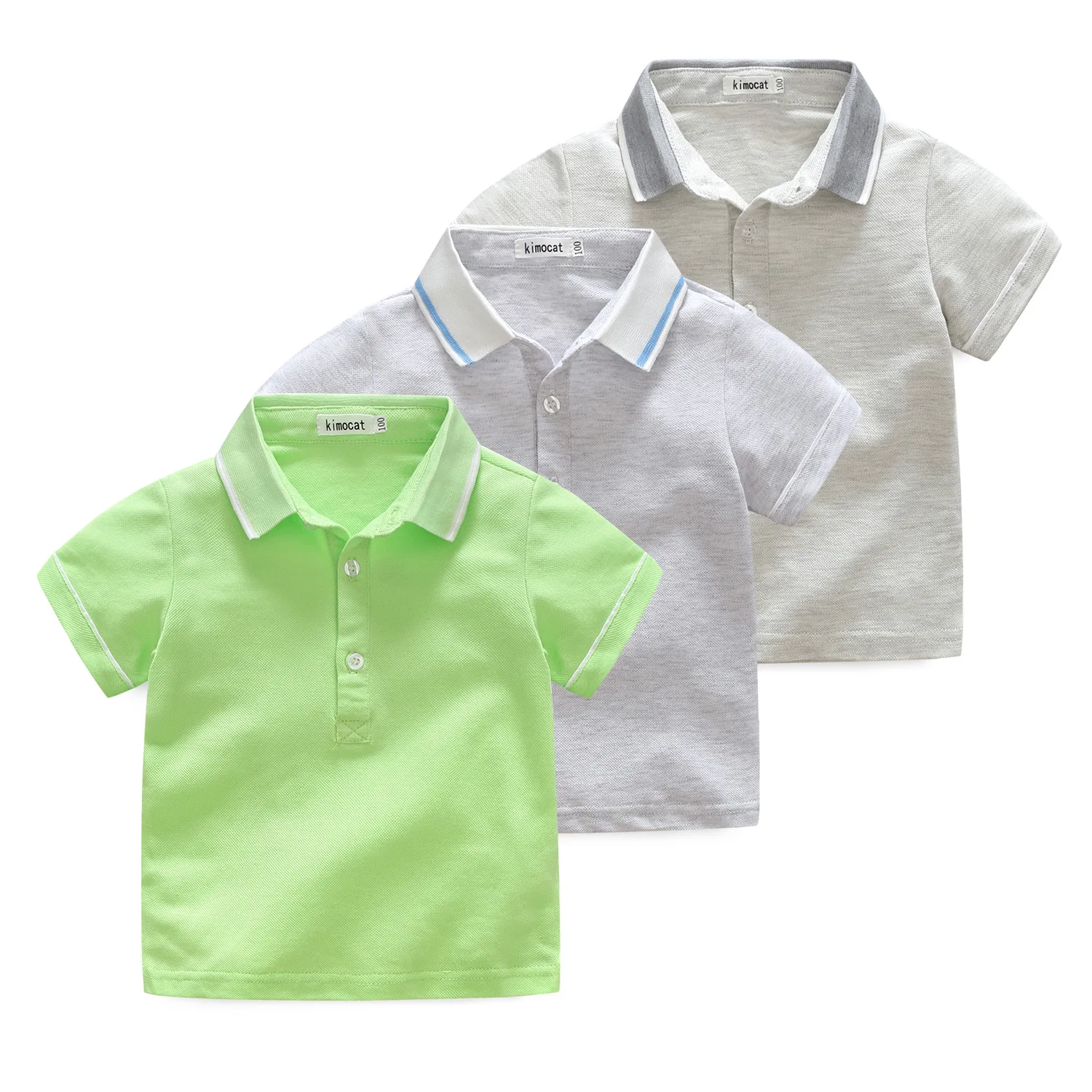 Новинка года; стильная детская одежда в Корейском стиле для мальчиков; футболка с короткими рукавами и отложным воротником; Детская летняя одежда