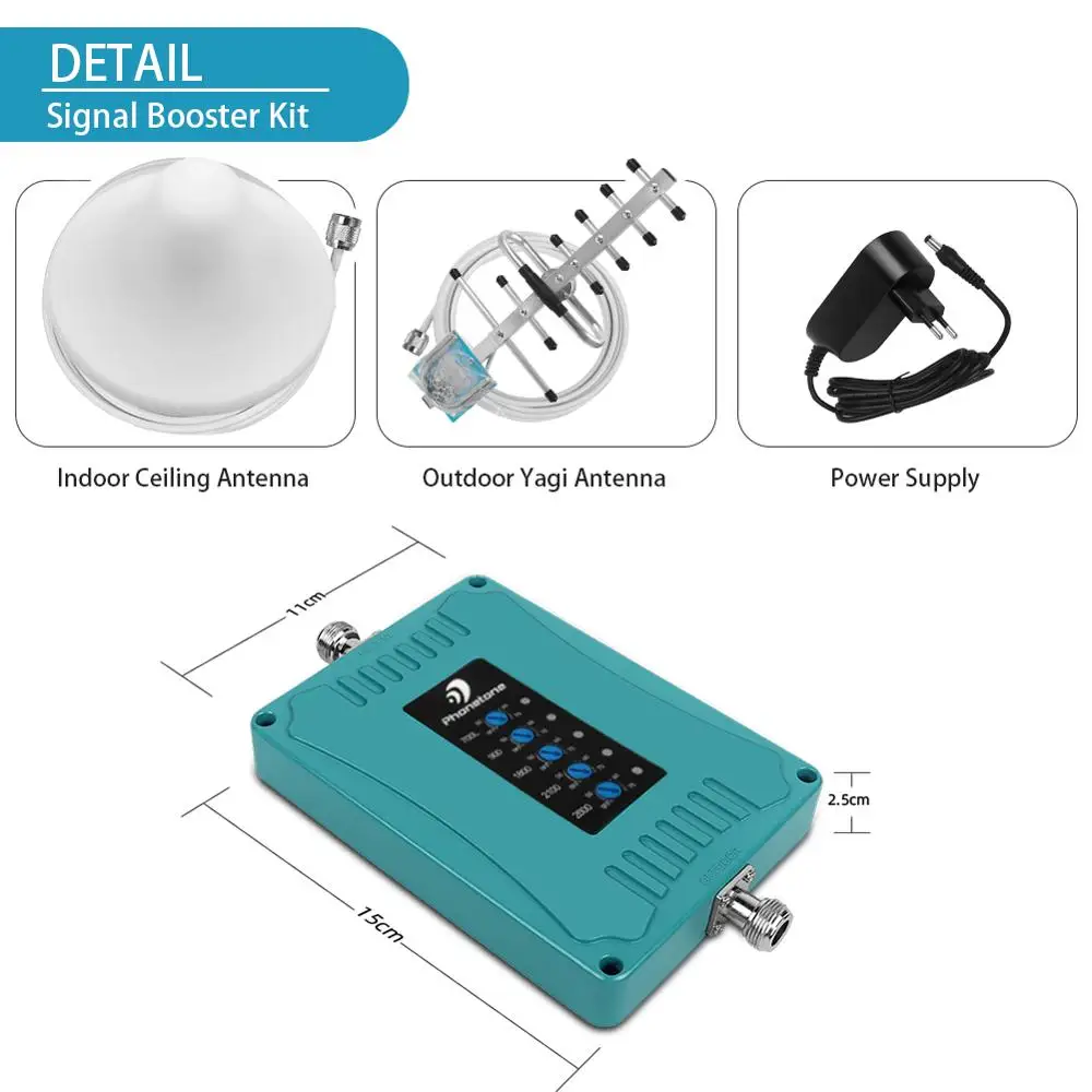 2G 3G 4G GSM Repeater 700/900/1800/2100/2600MHz
