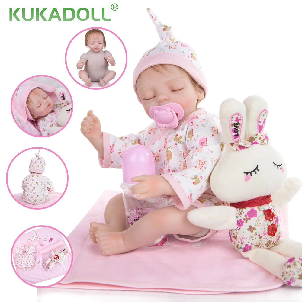 KUKADOLL 17-дюймовая кукла Новорожденные тканевое тело Мягкая Реалистичная Спящая