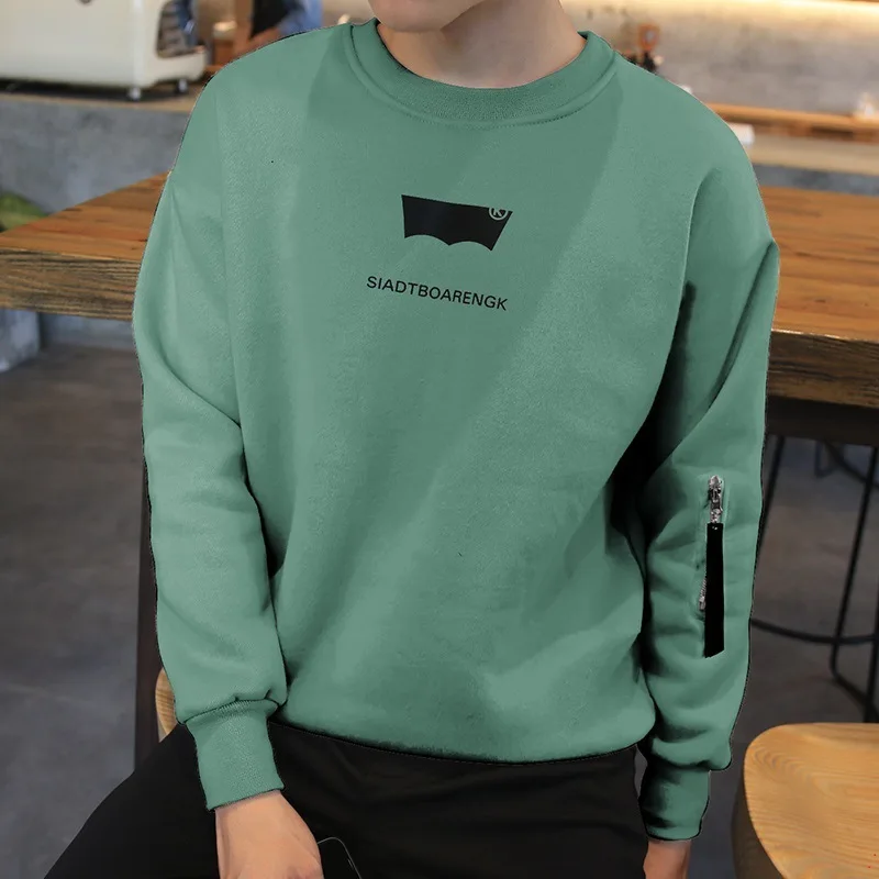 

Men's T-shirt Long Sleeve Crew Neck Korean-style Trend Hoodie Spring And Autumn Pullover Sports Base Shirt Tops Heattech Men's W