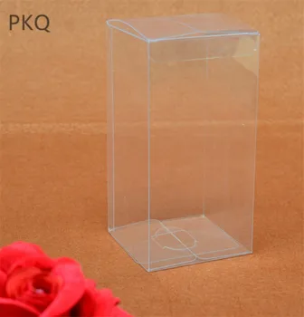 

40pcs Clear PVC gift Box Wedding Favor Candy box Gift packaging Boxes christmas Party Supplies souvenir display Box 5x5x10cm