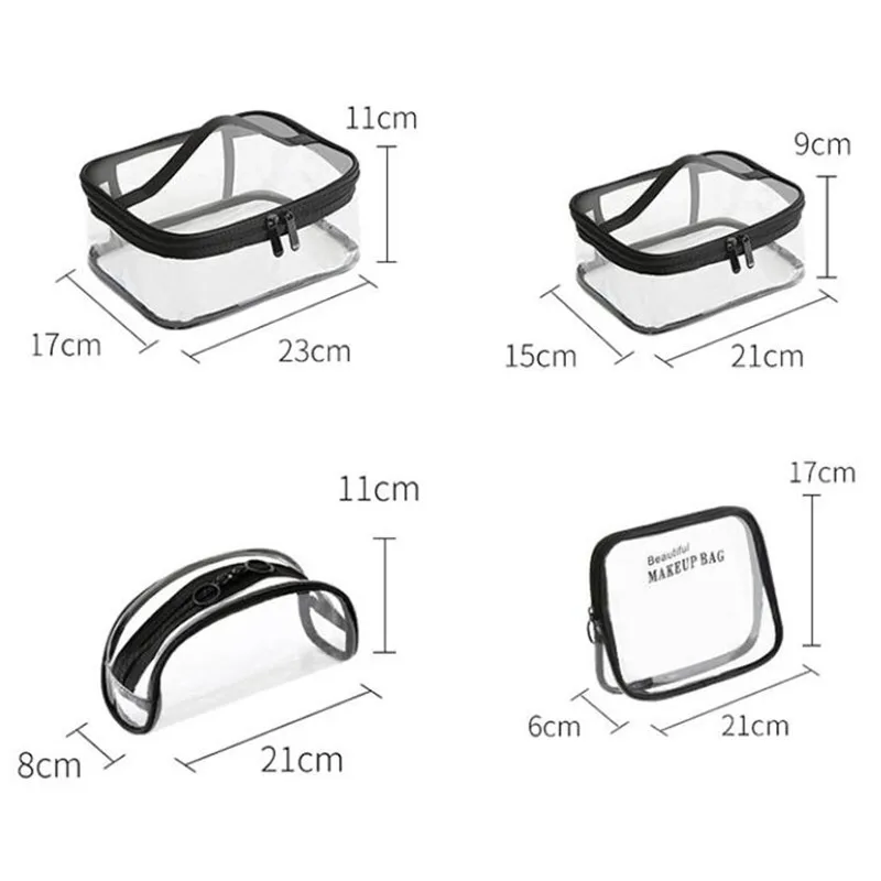 Waterproof Transparent PVC Bath Cosmetic Bag Women Make Up Case Travel Zipper Makeup Beauty Wash Organizer Toiletry Storage Kit Cosmetic Bag