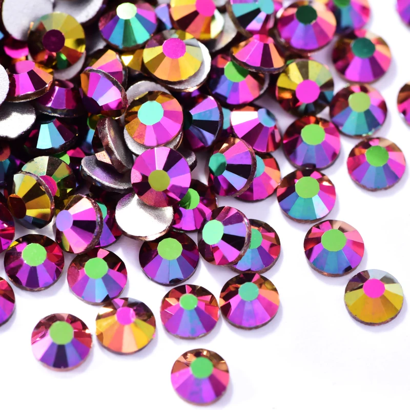 Colorful SS3-SS30 Crystal AB Glitter Rhinestones Nail Art Non Hotfix Rhinestone FlatBack Non Hotfix Strass Nail Art Y2801