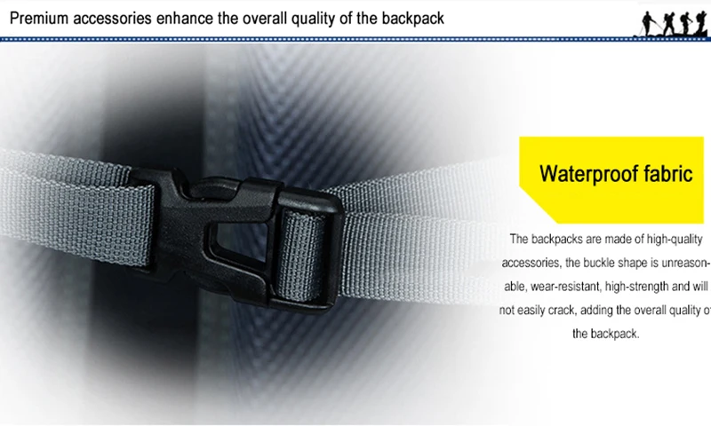 Etto New Style Outdoor Large Capacity Mountaineering Bag Waterproof Nylon Travel Bag Couples Shoulders Leisure Sports Backpack