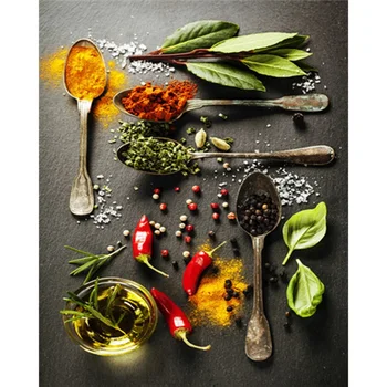 

Painting By Numbers Canvas Painting Still Life Spices Oil Colouring Paints By Numbers Canvas Painting Home Decor 40x50cm Kits