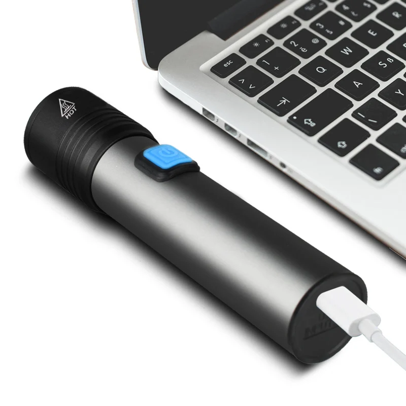 Встроенный аккумулятор светодиодный фонарик USB Rechargeabl портативный зум фонарик Фонарь T6 светодиодный фонарь Водонепроницаемый фонарик для кемпинга