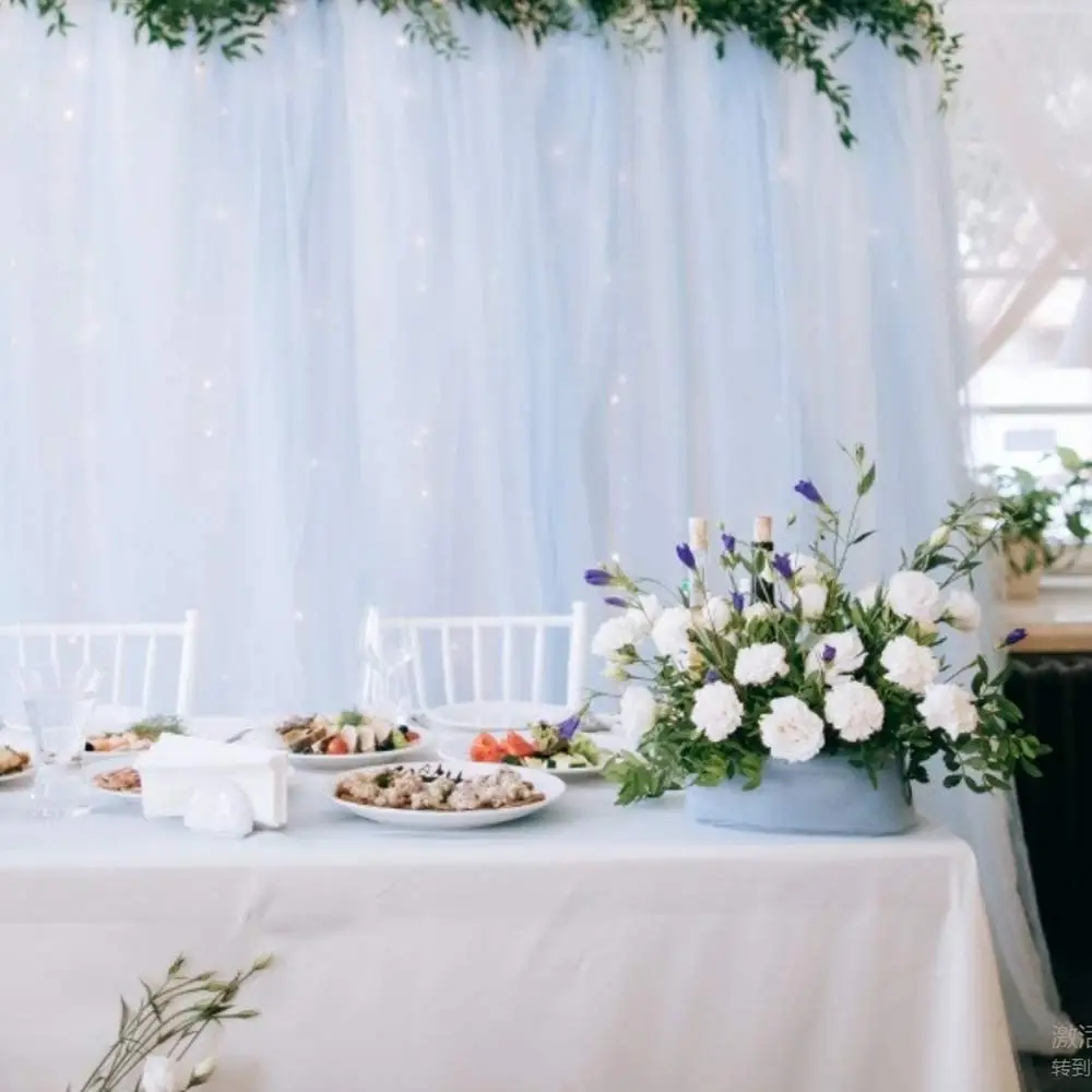 Sheer Organza Tulle Table Swags Wedding Decor for Home Birthday Party Table Runner Table Skirt Wed Backdrop Curtain Decoration