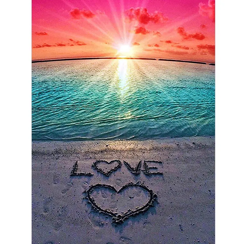

5D DIY Diamond Painting Love Scenery Cross Stitch Rhinestone Embroidery Mosaic Needlework Home Decor Round drill love gift