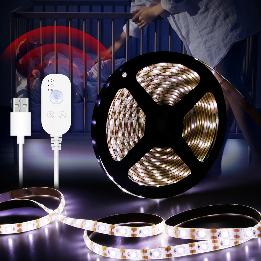 Under Cabinet Light Wireless Motion Sensor Light Led Lamp Tape Waterproof Kitchen Closet Stairs Night Light DC5V Diode Ribbon afbeelding