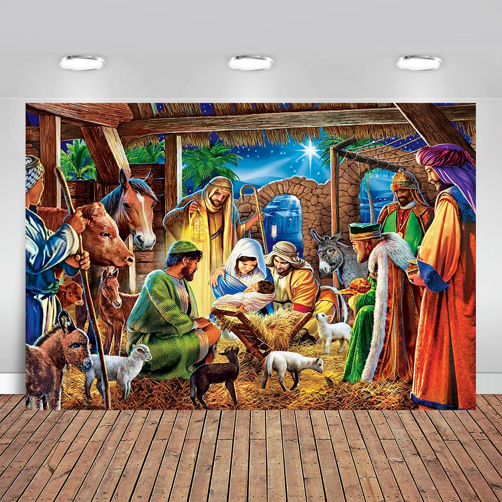 

Christ Jesus with Saints Christian Backdrop Photography Backgrounds Customized Photographic Backdrops for Photo Studio