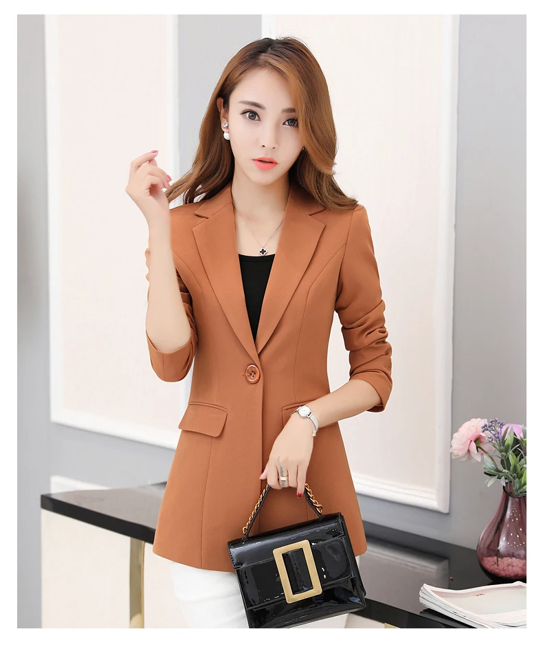 

Blazer Women New Autumn Long Sleeve Wome's Jacket Ladies casual Long Slim blazers office black Plus Size 4XL LX1391