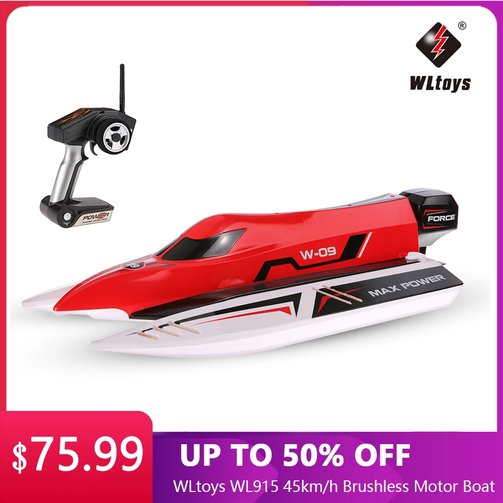 Радиоуправляемая лодка WLtoys WL915 45 км/ч радиоуправляемая 2 4 ГГц бесщеточный
