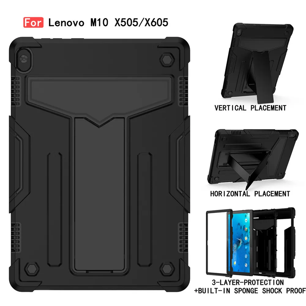 Para Lenovo Tab M10 TB-X505F TB-X605L TB-X605 10,1 cubierta Funda híbrido resistente Durable Tablet PC piel Shell + película + Pen