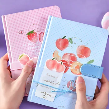 

Cute Sweet Style PU Notebook Magnetic Button Bookmark Hand Account Journal Sketchbook Planner Agenda Stationery Gifts 2020