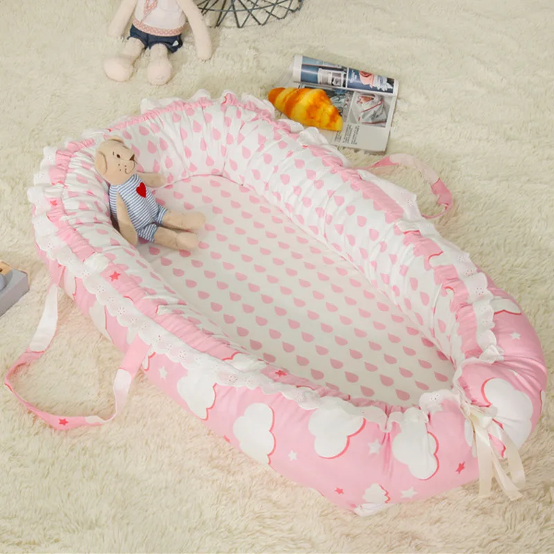 Potrable Baby Crib Foldable Bionic Nest Bed Infant Travel Bed Toddler Cotton Cradle Cot for Newborn Baby Bed Bassinet Bumper