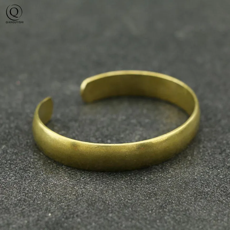 Vintage Brass Royal Bangles Lady Cuff Bracelet Glossy Pure Copper Ancient Women Wristbands Jewelry Girlfriend Christmas Day Gift bangle bracelet