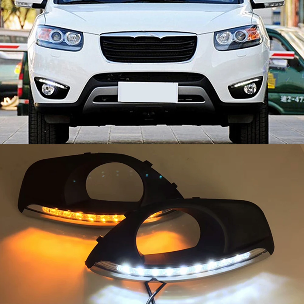 Дневные ходовые огни для Hyundai Santa Fe SantaFe 2010 2011 2012 DRL светодиодная противотуманная