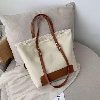 

Canvas bags for women 2020 Letter Rivet Shoulder Bag Large Capacity Casual Tote Bag Famous Designer High Quality Shopping Bags