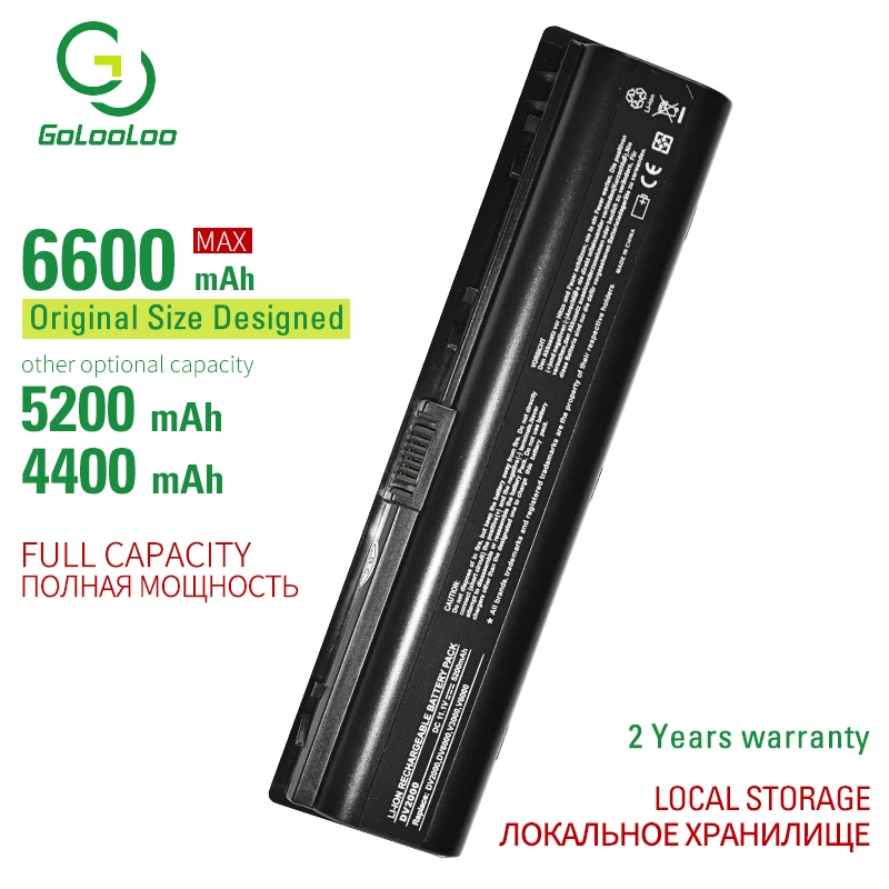 Аккумулятор Golooloo для ноутбука Hp Pavilion 6 ячеек dv6000 dv6100 dv6200 dv6300 dv6500 dv6600 dv6700 Compaq Presario