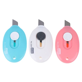 

1pc Kawaii Mini Knife Box Cutter Alloy steel Retractable Razor Blade Korean Stationery Kids Gift Office School Supplies