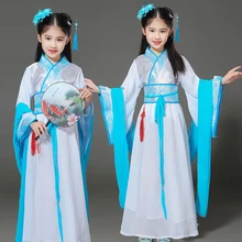 

Girls Chinese Traditional Hanfu Dress Ancient Chinese Opera Tang Han Ming Costume Dynasty Child Clothing Folk Dance Children Kid