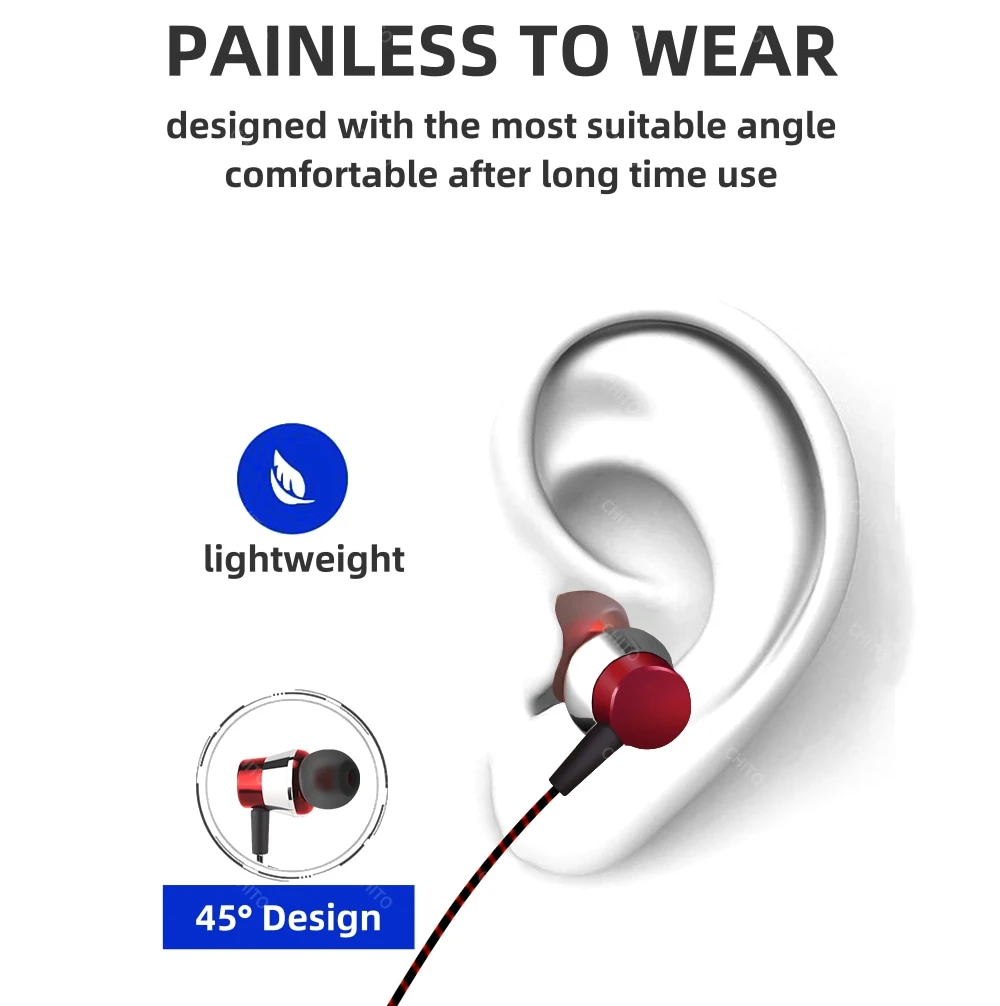 5 0 Bluetooth Earphone Sports Neckband Magnet Wireless In Ear Bluetooth earphone Red Universal Earphones with Mic for iPhone XR