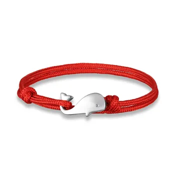 MKENDN Summer style Camping Parachute cord Tiny Whale Tail Bracelet Men Women 550 Paracord Jewelry Wrap Metal Hooks Friendship