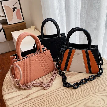 

HOT Korean Design Fashion Square Bag Handbag Elegant Chain Shoulder Bag Messenger Bag Width 21cm Height 13cm Thickness 9cm